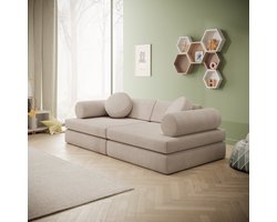 Meubella - Afterglow - Speelbank - Ribstof beige