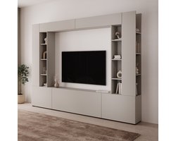 Meubella - Arlo - Wandmeubel - Beige - 261x29x194 cm
