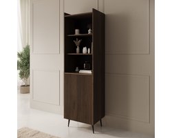 Meubella - Asty - Boekenkast - Donker eiken - 52x41x180 cm