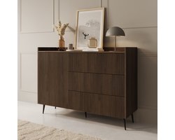 Meubella - Asty - Dressoir - Donker eiken - 126x41x92 cm