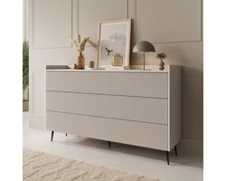 Meubella - Asty - Ladekast met 6 lades - Beige - 150x41x92 cm