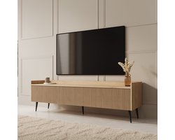 Meubella - Asty - TV-Meubel - Licht eikenpatroon - 150x40x45 cm