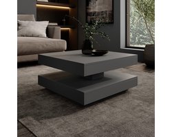 Meubella - Atwood - Salontafel - Antraciet - 67x67x35 cm