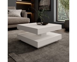 Meubella - Atwood - Salontafel - Wit - 67x67x35 cm