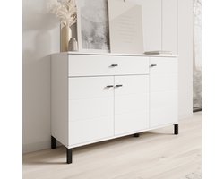 Meubella - Avellio - Dressoir - Wit - 116x35x78 cm