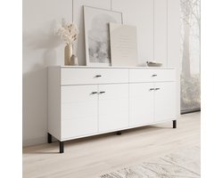 Meubella - Avellio - Dressoir - Wit - 154x35x78 cm