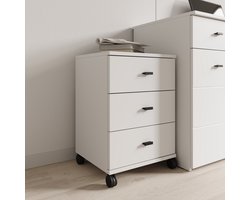 Meubella - Avellio - Ladekast met 3 lades - Wit - 39x35x57 cm