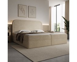 Meubella - Bastide - Boxspring - Teddystof beige - 200x200 cm