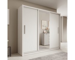 Meubella - Blue - Kledingkast met schuifdeuren - Wit - 248x62x215 cm