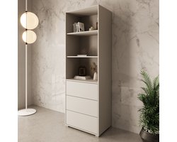 Meubella - Boekenkast Gideon - Beige - 60 cm