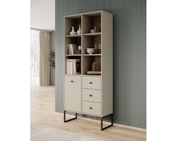Meubella - Boekenkast Lyndall - Beige - 77 cm