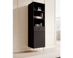 Meubella - Boekenkast Tadeo - Zwart - 50 cm