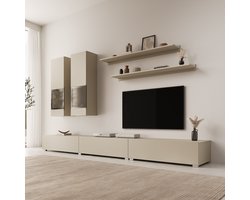 Meubella - Bolivar - Wandmeubel - Beige - 270x41x26 cm