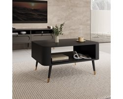 Meubella - Borneo - Salontafel - Zwart - 80x60x42 cm