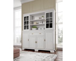 Meubella - Buffetkast Kresto - Wit eiken - 168 cm