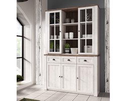 Meubella - Buffetkast Parello 7 - Wit - Eiken - 130 cm