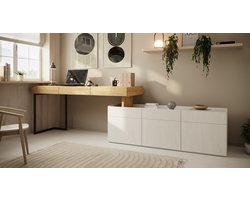 Meubella - Bureau Floren - Eiken - 3 lades - 279x61x76 cm