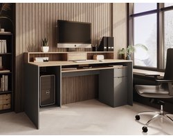 Meubella - Bureau Ryan - Grijs - Eiken - 160 cm