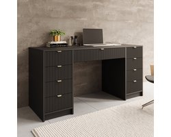 Meubella - Bureau Tavares 2 - Zwart - 154 cm
