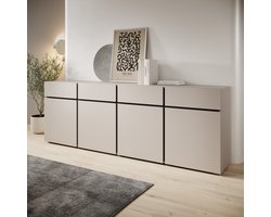 Meubella - Cainan - Dressoir - Beige - 225x40x78 cm