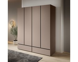 Meubella - Cainan - Kledingkast 4-deurs - Beige - 180x60x210 cm