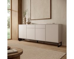 Meubella - Cavero - Dressoir - Beige - 209x37x83 cm