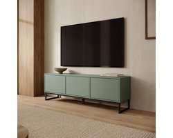 Meubella - Cavero - TV-Meubel - Groen - 157x37x50 cm