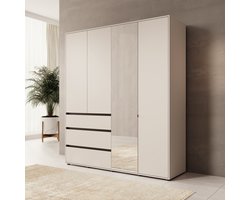 Meubella - Cirelle - Kledingkast 4-deurs - Beige - 183x55x211 cm