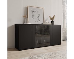 Meubella - Cres 2 - Dressoir - Zwart - 150x40x70 cm