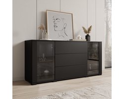 Meubella - Cres - Dressoir - Zwart - 150x40x70 cm