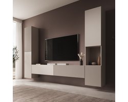 Meubella - Cruzar - Wandmeubel - Beige - 280x30x180 cm