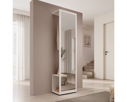 Meubella - Deacon - Halkast - Wit - 50x35x189 cm