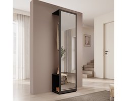 Meubella - Deacon - Halkast - Zwart - 50x35x189 cm