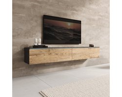 Meubella - Dixon - TV-Meubel - Eiken/Grijs - 180 cm