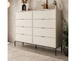 Meubella - Dominica - Ladekast met 8 lades - Beige - 150x40x115 cm