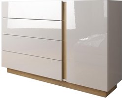 Meubella - Dressoir Ashley - Wit - Eiken - 138 cm