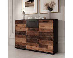 Meubella - Dressoir Bellini - Donker old wood - 120 cm - 1 lade