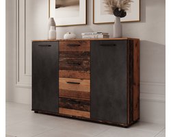 Meubella - Dressoir Bellini - Donker old wood - 120 cm