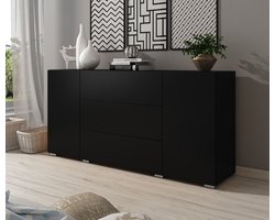 Meubella - Dressoir Bonzo - Mat Zwart - 150 cm