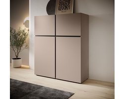 Meubella - Dressoir Cainan - Beige - 119 cm - Hoog