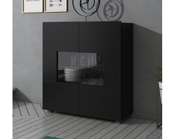 Meubella - Dressoir Calgary - Mat Zwart - 100 cm