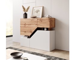 Meubella - Dressoir Canberra - Eiken - Wit - 120 cm