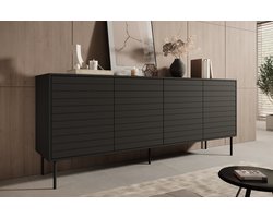 Meubella - Dressoir Cordoba - Zwart - 200 cm