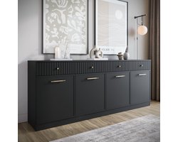 Meubella - Dressoir Dream - Zwart - 200 cm