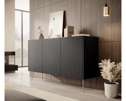 Meubella - Dressoir Hacienda - Zwart - 144 cm