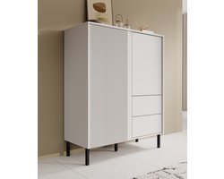 Meubella - Dressoir Margareth - Wit - 100 cm - Hoog