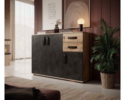 Meubella - Dressoir Montreal - Grijs - Old wood - 120 cm