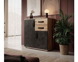Meubella - Dressoir Montreal - Grijs - Old wood - 80 cm