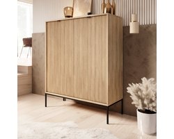 Meubella - Dressoir Navil - Eikenpatroon - 104 cm - Hoog