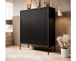 Meubella - Dressoir Navil - Zwart - 104 cm - Hoog